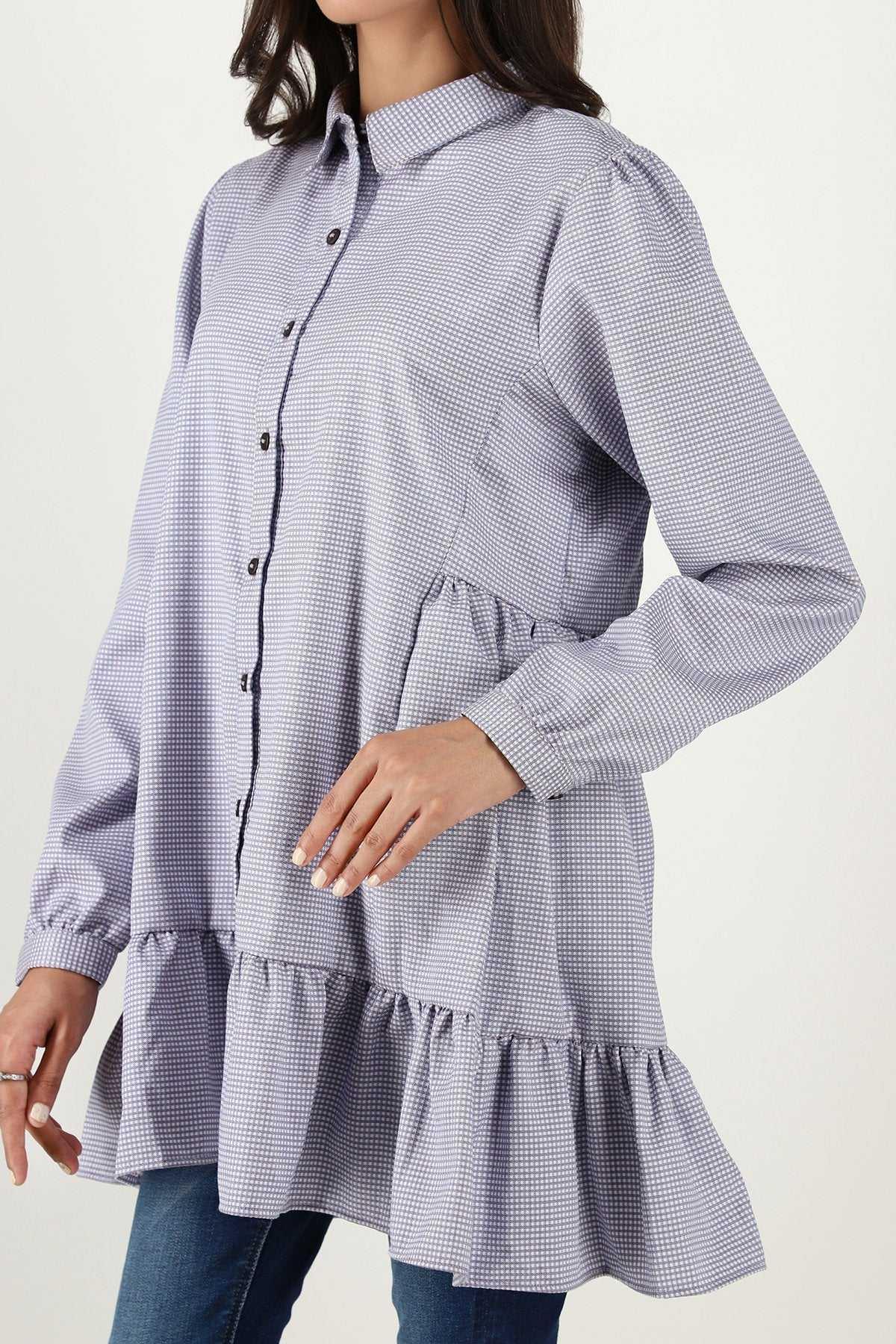 Check Midi Dress For Women - Indigo - MEME