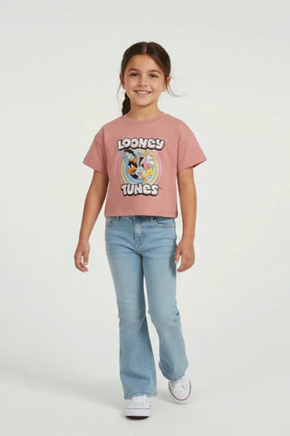 Loony Tunes T-Shirt for Girl- Greyish Pink
