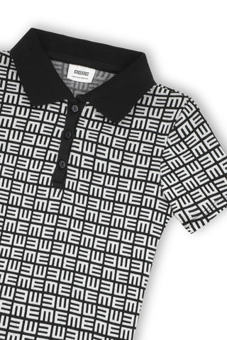 Typography Crop Polo Shirt