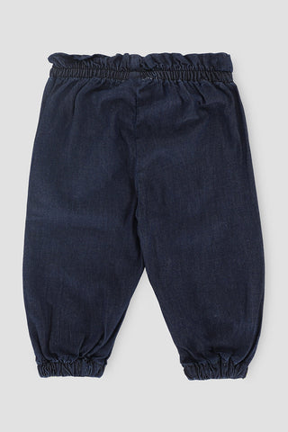 Embroidered Denim Jogger Pants