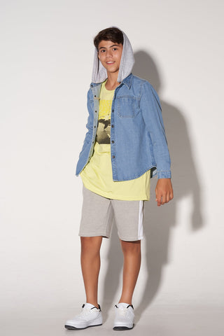 Hooded Denim Shacket