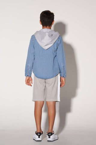 Hooded Denim Shacket