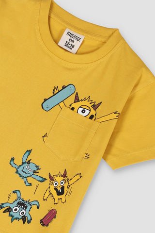 Graphic Monster Pocket T-Shirt