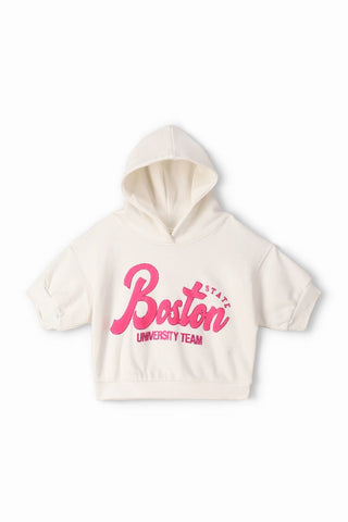 Short Sleeve Typography Hoodie