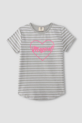 Striped Cap Sleeve T-Shirt