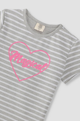 Striped Cap Sleeve T-Shirt