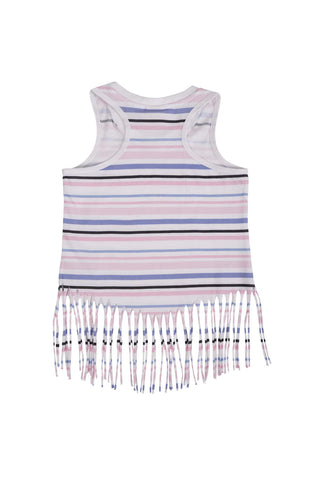 Striped Self Fringe Top