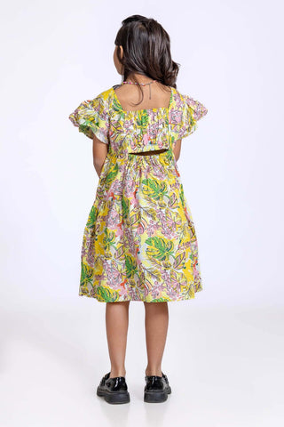 Girls Printed Midi Dress