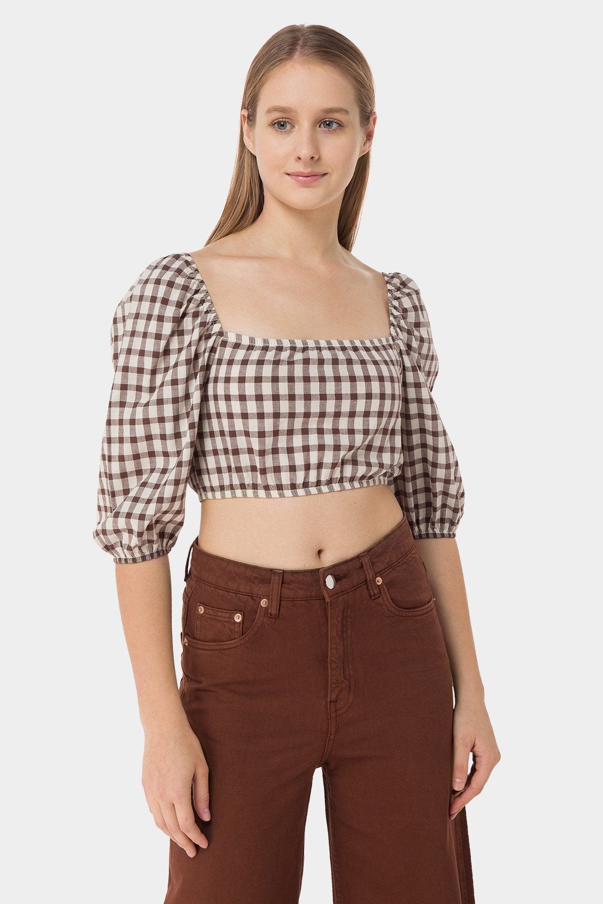 Classical Gingham Checkered Crop Top