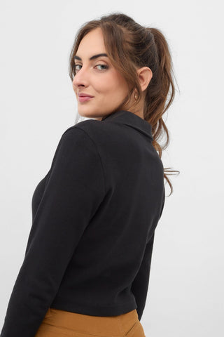 Ribbed Crop Polo