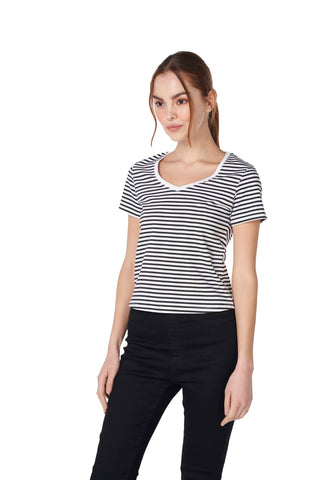 Striped Cut Out Top