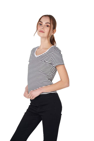 Striped Cut Out Top
