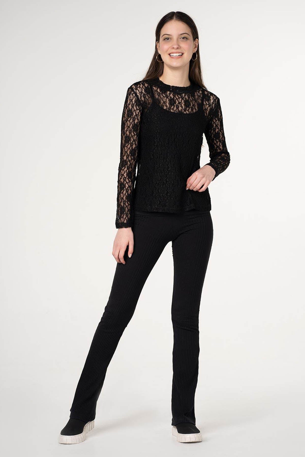 Ribbed Wide Leg Pants