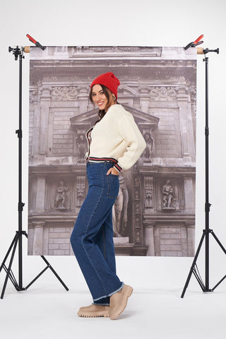 Colorblock Crop Cardigan
