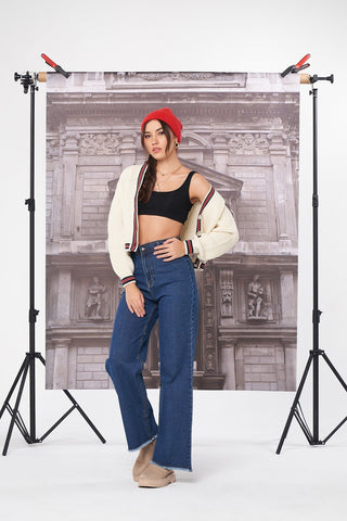 Colorblock Crop Cardigan
