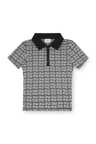 Typography Crop Polo Shirt