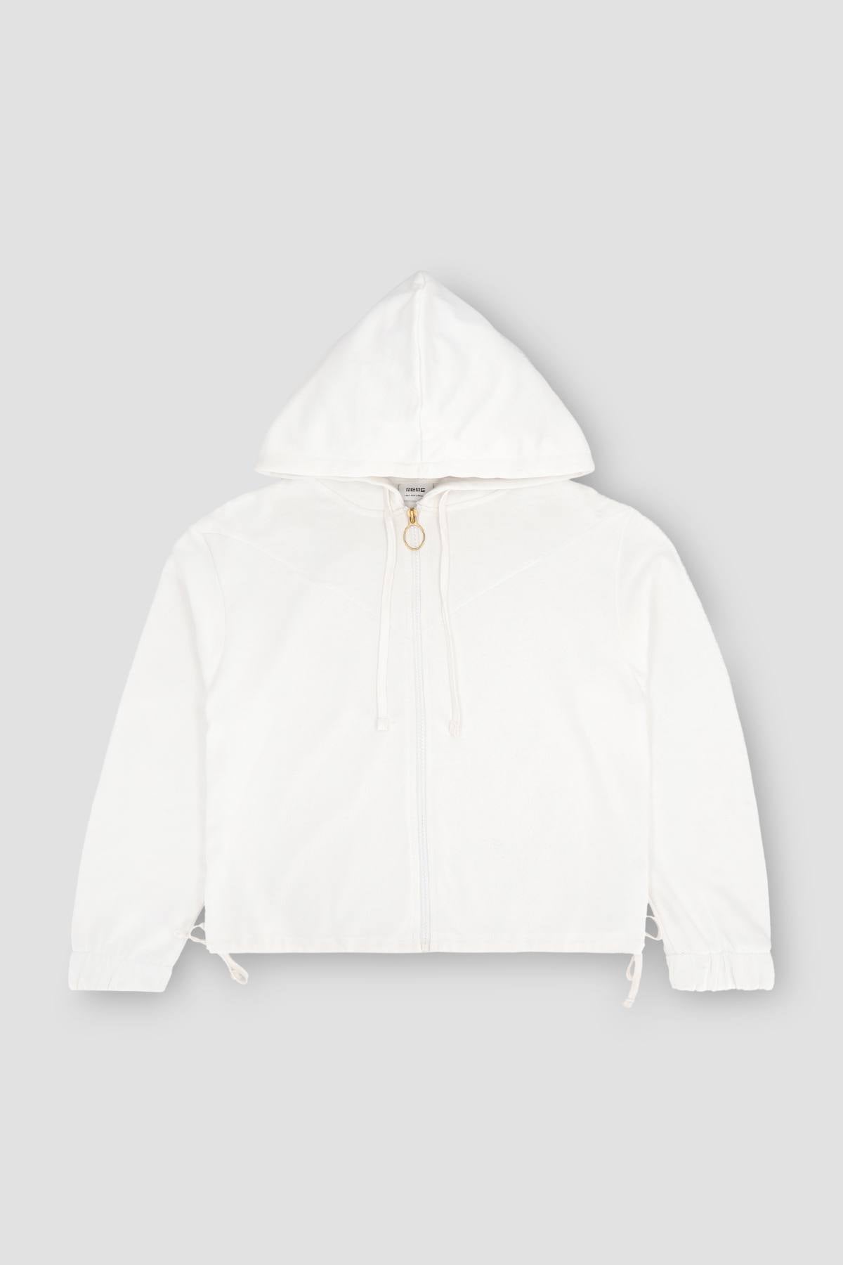 Solid Zipper Closure Hoodie