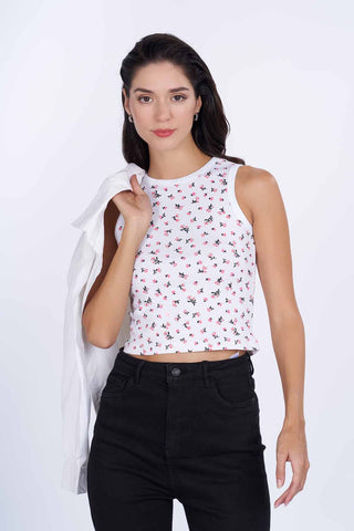 Women's Printed Cropped Tank Top