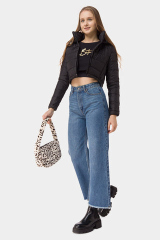Sparkled Typography Crop T-Shirt