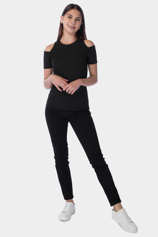 Rib Cut Short Sleeve T-Shirt