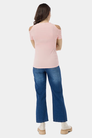 Cold Shoulder Ribbed Top