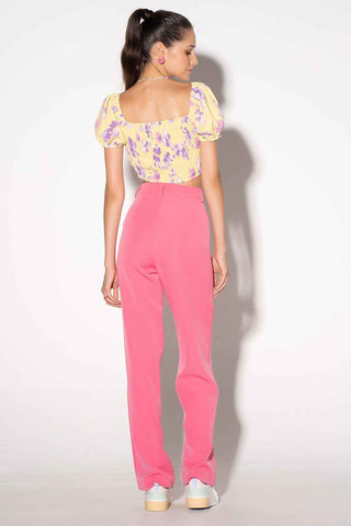 Floral Shirring Crop Top