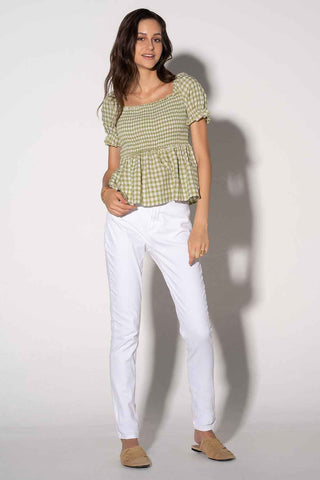Checkered Peplum Top
