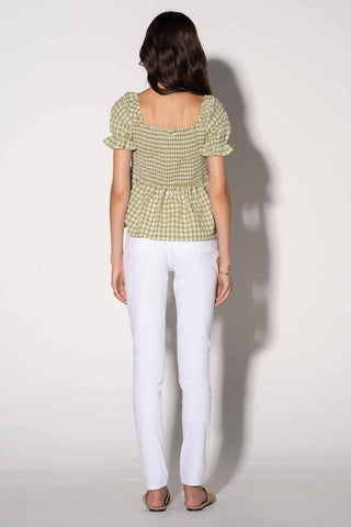 Checkered Peplum Top