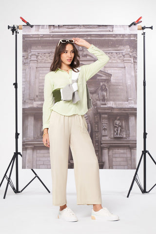 Solid Long Sleeves Cinched Top