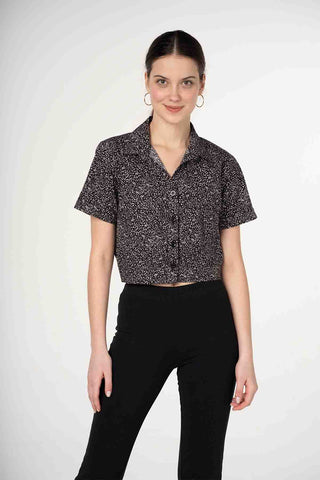 Button Down Crop Top