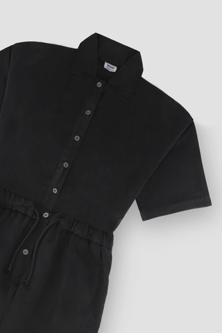 Solid Short Sleeve Jumpsuit