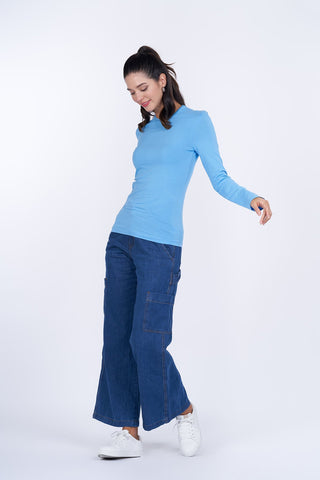 Women's Denim Cargo Pants