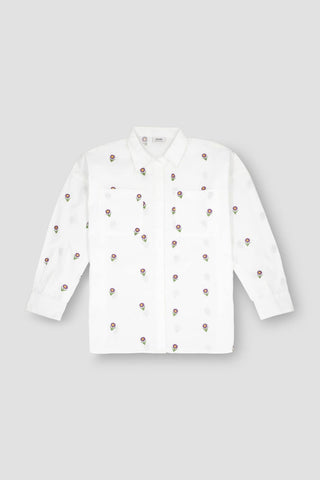 Embroidered Button Down Top