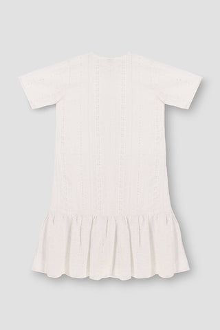 Solid Schiffli Embroidered Dress