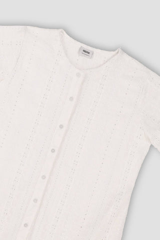 Solid Schiffli Embroidered Dress