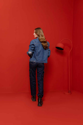 Dark Wash Demin Cargo Jeans