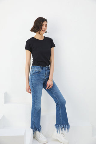 Fringe Flare Denim Bottom