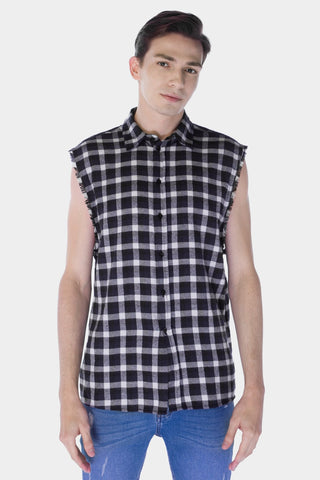 Plaid Sleeveless Shirt