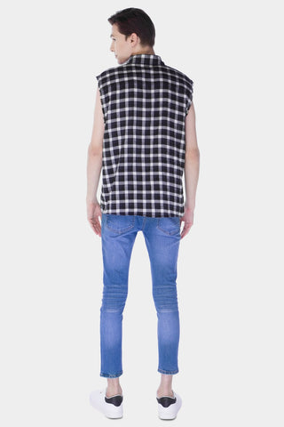Plaid Sleeveless Shirt