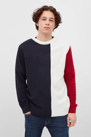 Colorblocked Mutiple Textured Sweater