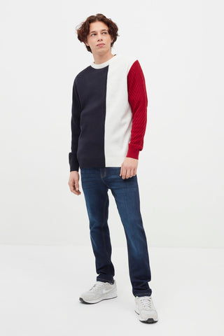 Colorblocked Mutiple Textured Sweater