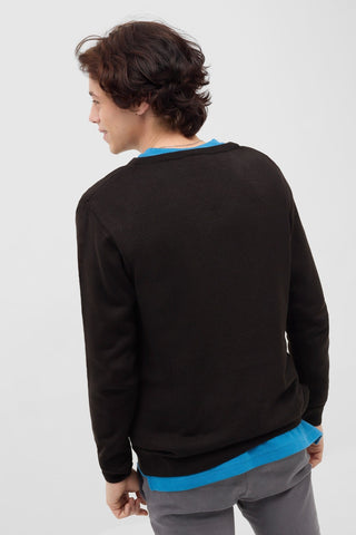 Solid V Neck Ribbed Sweater