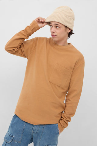 Ribbed Pocket Sweatshirt