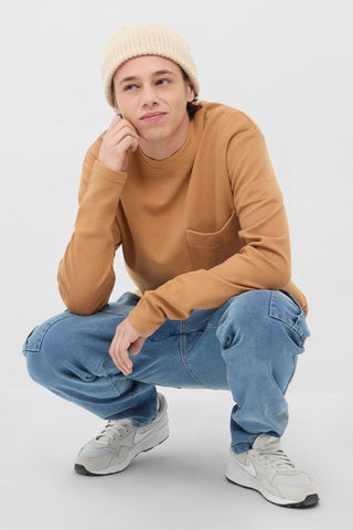 Ribbed Pocket Sweatshirt