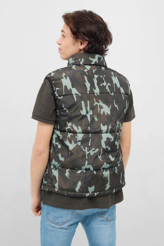 High Neck Camo Gilet