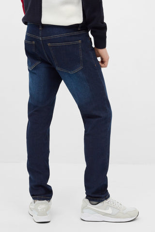 Dark Wash Textured Jeans