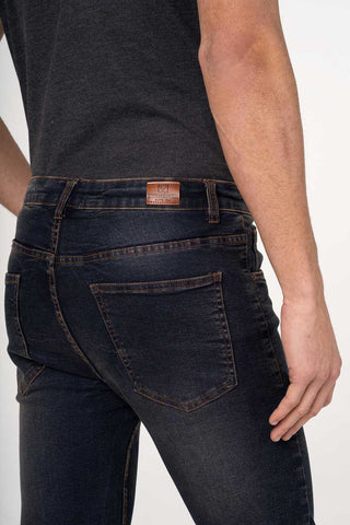 Dark Wash Distressed Slim Fit Jeans