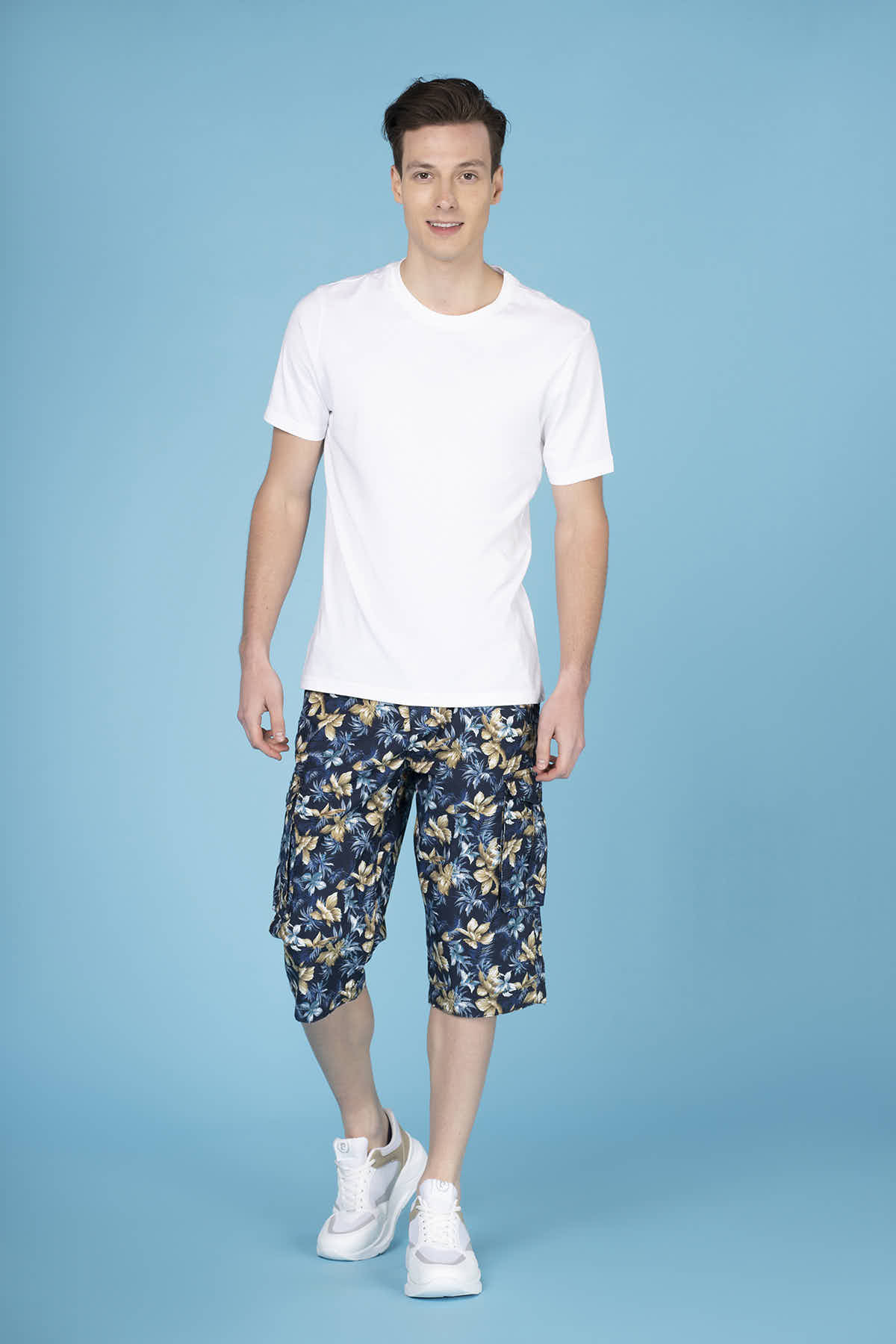 Floral Bermuda Shorts With Detachable Belt