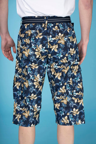 Floral Bermuda Shorts With Detachable Belt