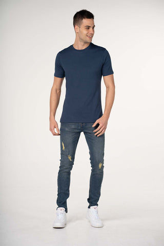 Medium Wash Distressed Skinny Fit Jeans